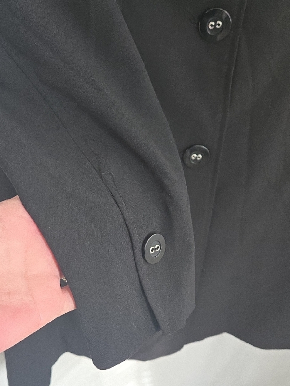 Signature by Larry Levine Black Long Single-Breasted Trench Coat In EUC - Picture 7 of 9